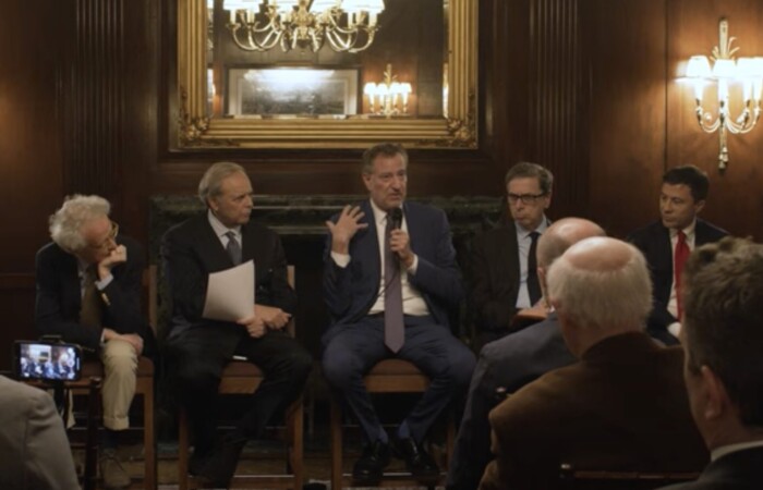Da sinistra: Federico Rampini, Mario Calvo Platero, Bill de Blasio, Antonio Monda e Italo Bocchino